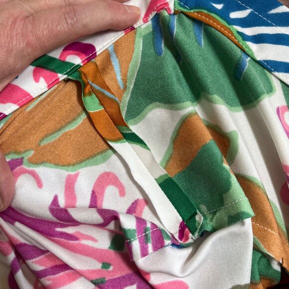 Vtg 70s Don Luis De España Cropped Blouse Bold Floral Size 8 Statement Piece - Picture 8 of 8